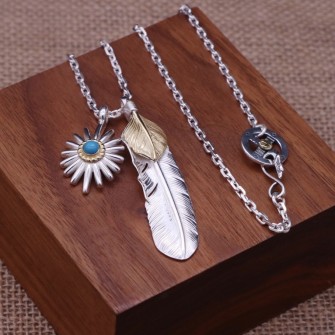 GORO’S 고로스 깃털 925실버 체인 펜던트(목걸이) #2510211629