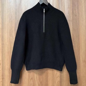 CHROME HEARTS 크롬하츠 925실버 하프 짚 터틀넥 니트 #161351120