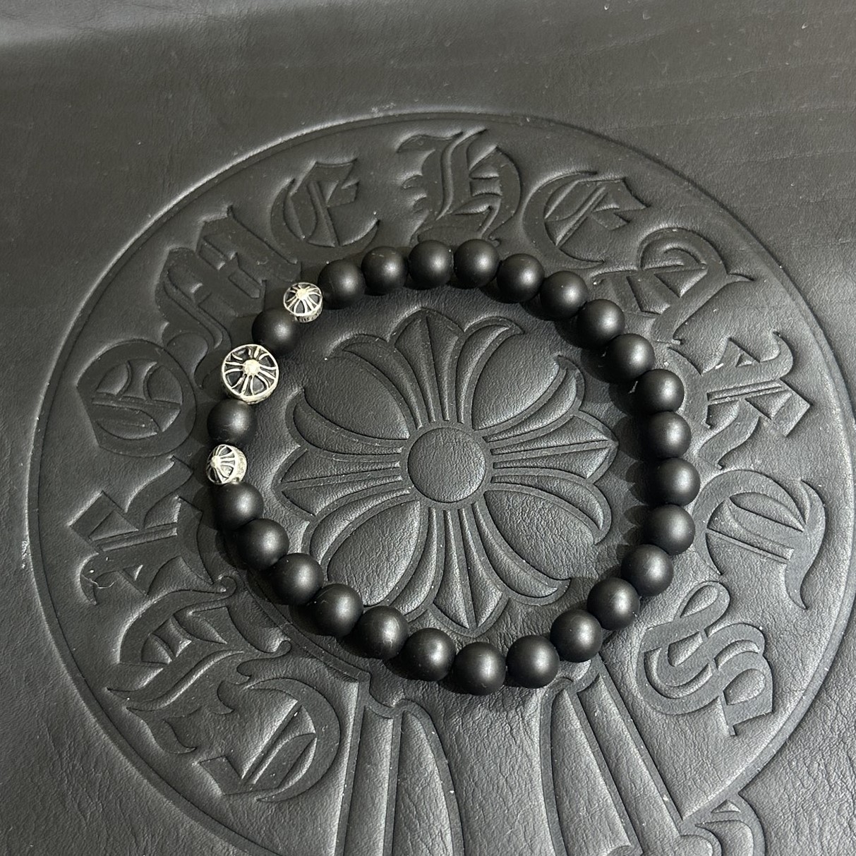CHROME HEARTS 크롬하츠 흑요석 비즈 팔찌 #18925123
