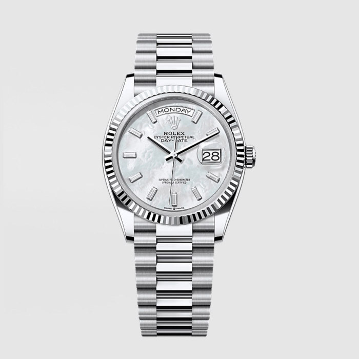 [프리미엄] ROLEX 롤렉스 데이데이트 36mm 실버 128236
