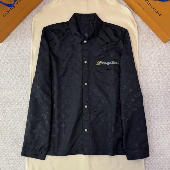 LOUIS VUITTON 루이비통 모노그램 모아레 자카드 실크 오버셔츠 1AGTGO