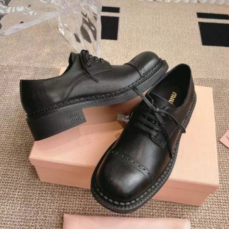 MIU MIU 미우미우 청키 가죽 옥스퍼드 슈즈 #13216315