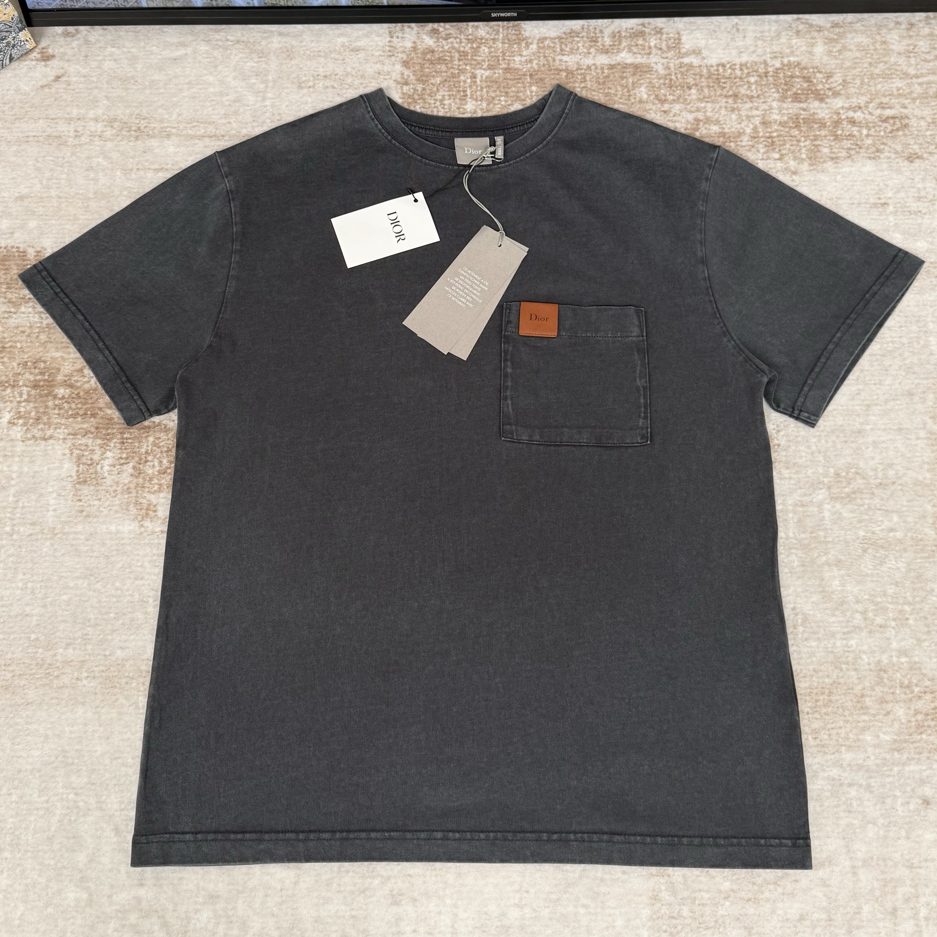 DIOR 26SS 디올 그레이 패치 포켓 반팔 티셔츠 683J696F3036 C820 #18186325