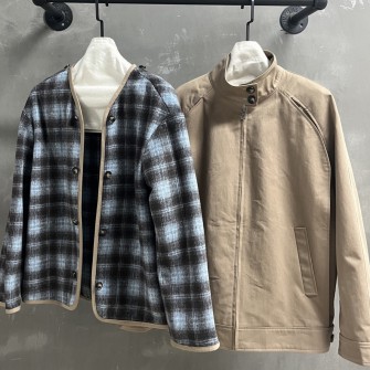 LOEWE 로에베 자켓 레귤러 핏 베이지 코튼 집업 #1496326