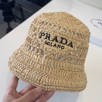 PRADA 프라다 크로쉐 버킷 햇 (Crochet Bucket Hat) 또는 라피아 버킷 햇 #18586423