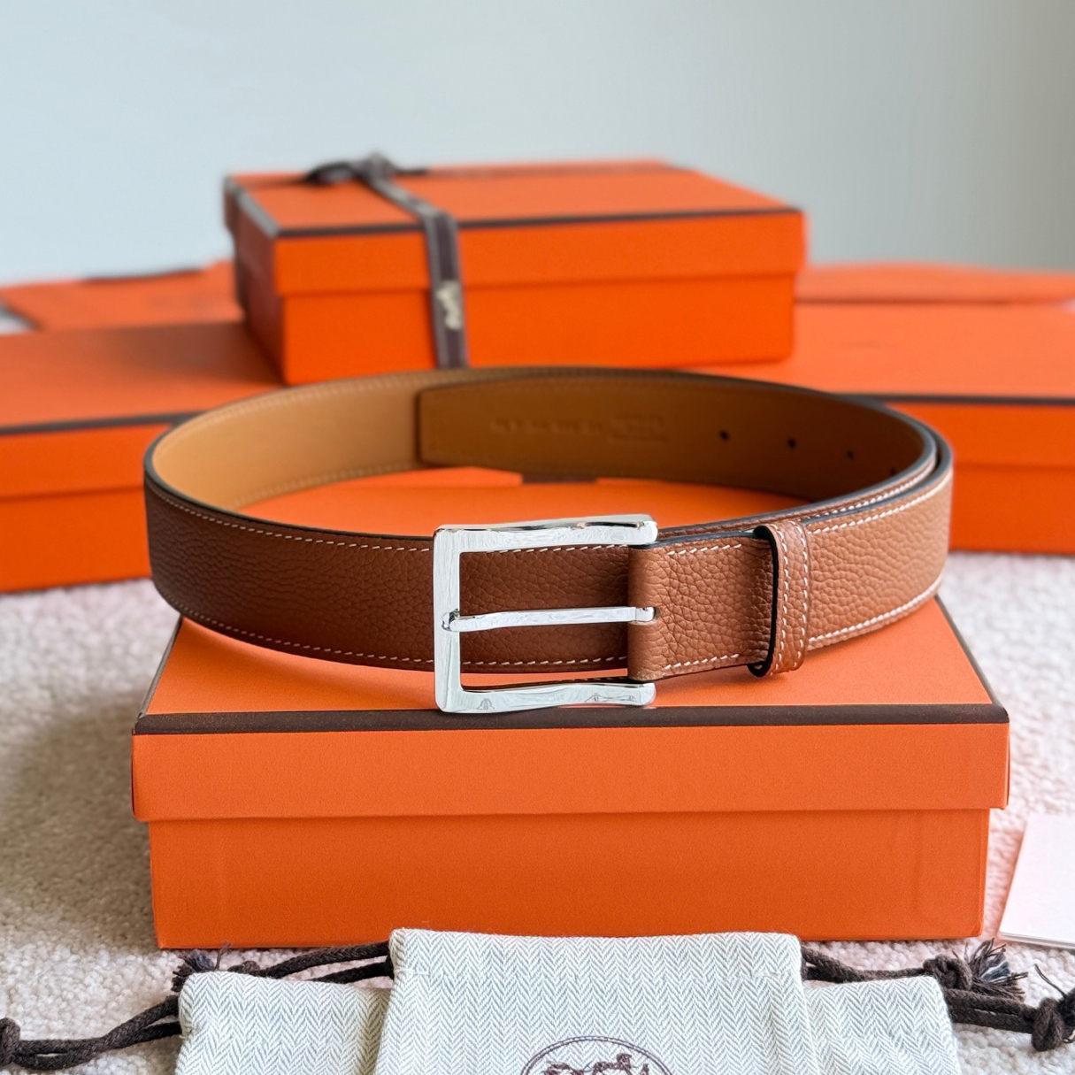 HERMES 에르메스 무슈 메도르 35 리버서블 벨트 H081745