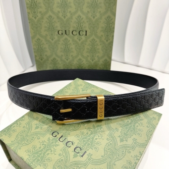 GUCCI 구찌 스퀘어 버클 엠보싱 GG 벨트 835194 AAE5X 1000