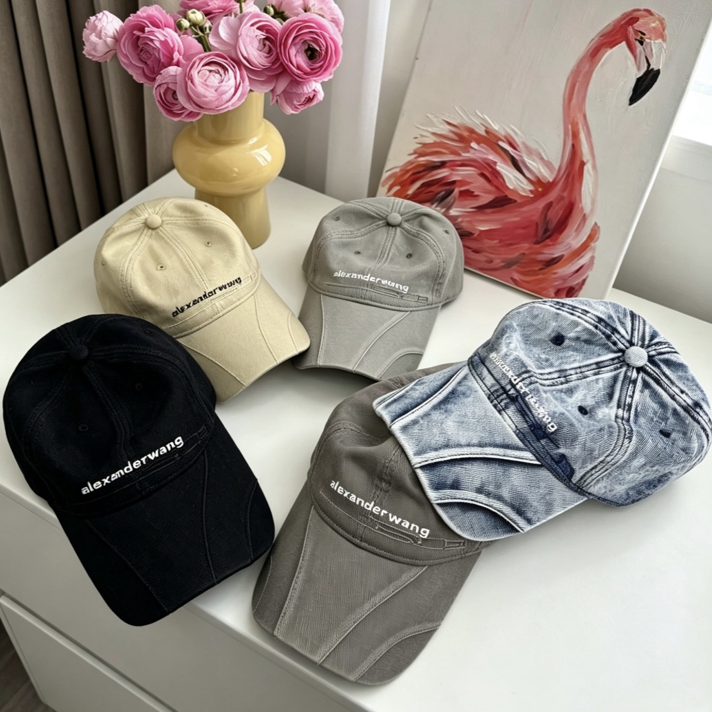 alexanderwang 알렉산더 왕 헤비 코튼 드릴 엠브로이더리 로고 볼캡 (Heavy Cotton Drill Embroidered Logo Ball Cap)