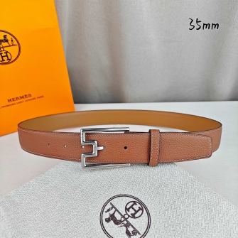HERMES 에르메스 럭키(Lucky) 버클 & 리버서블 가죽 스트랩 벨트 H081729CD