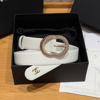 CHANEL 샤넬 가죽 벨트(카프스킨 & 골드 톤 메탈) AAB649