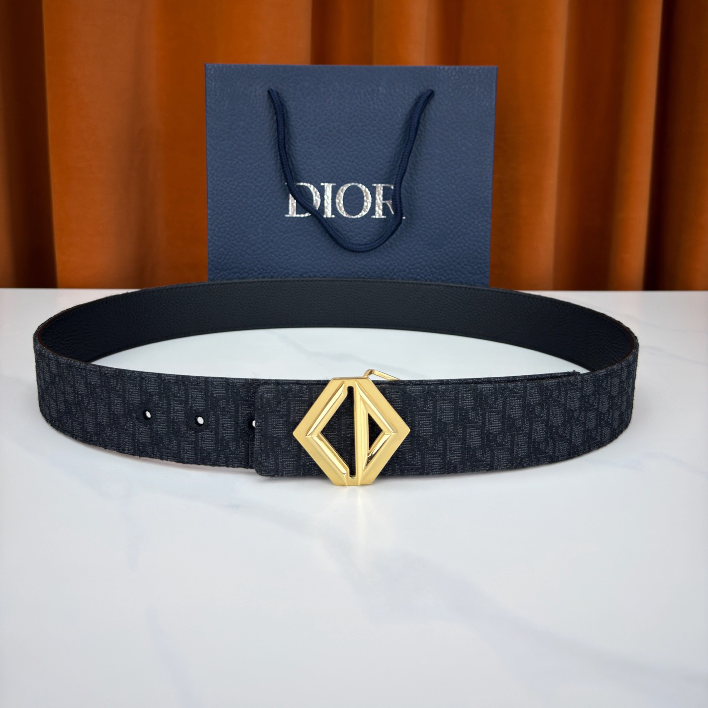 Dior 디올 CD Diamond 버클 & 리버서블 벨트 4403PLMET