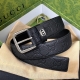 GUCCI 구찌 시그니처 레더 벨트 (스퀘어 버클) 474313