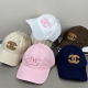 CHANEL 샤넬 CC 로고 자수 코튼 볼캡 (CHANEL CC Logo Embroidered Cotton Baseball Cap)