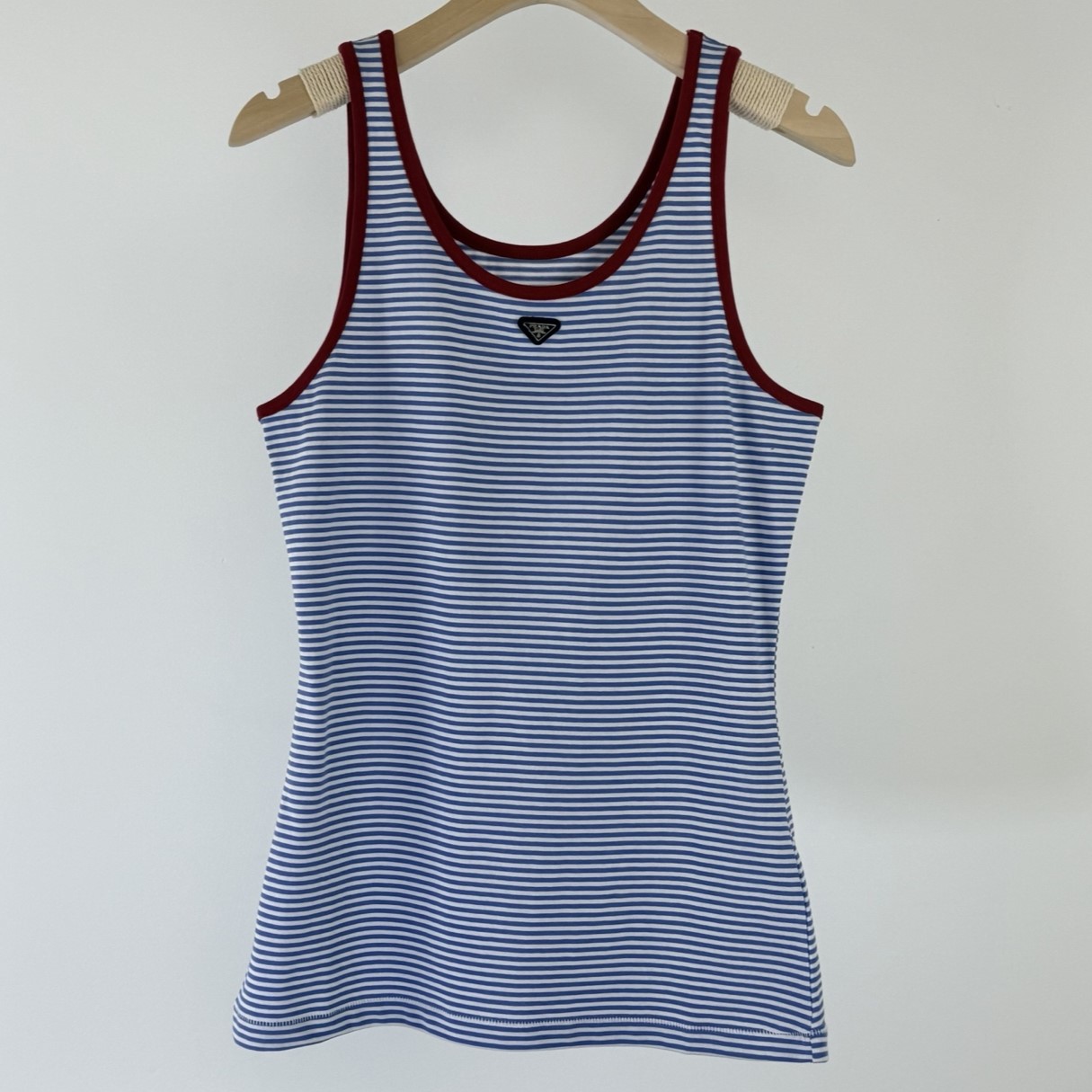 PRADA 프라다 스트라이프 코튼 저지 탱크 탑 (Prada Striped Cotton Jersey Tank Top)