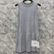 THOM BROWNE 톰브라운 밀라노 스티치 4-바 니트 슬리브리스 드레스 (Thom Browne Milano Stitch 4-Bar Sleeveless Dress)