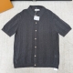 Brunello Cucinelli브루넬로 쿠치넬리 리넨 코튼 텍스처 립 반소매 니트 셔츠 ( Linen Cotton Textured Ribbed Short-Sleeve Knit Shirt)
