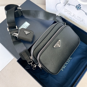 PRADA 프라다 사피아노 가죽 카메라 숄더백 2VH170
