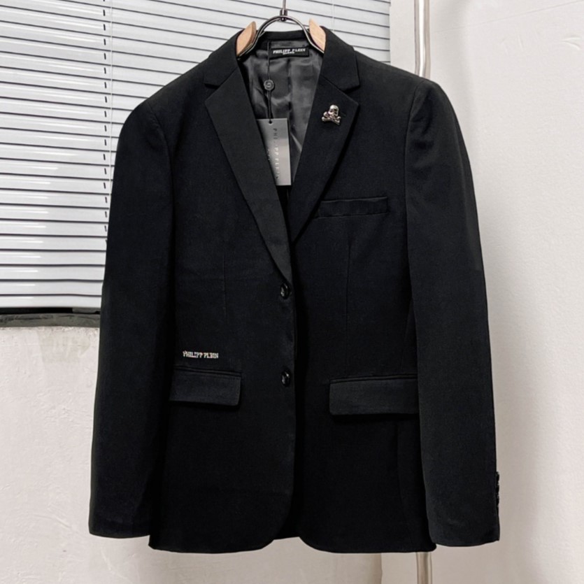 PHILIPP PLEIN 필립플레인 남성 스컬 플라크 테일러드 싱글 블레이저 자켓