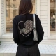 CHROME HEARTS 크롬하츠 와이노트 백 라인스톤 바인 하트 캐시미어 니트 가디건 #14526827
